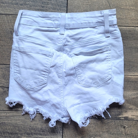 White Distressed Denim Shorts - Picture 2 of 2
